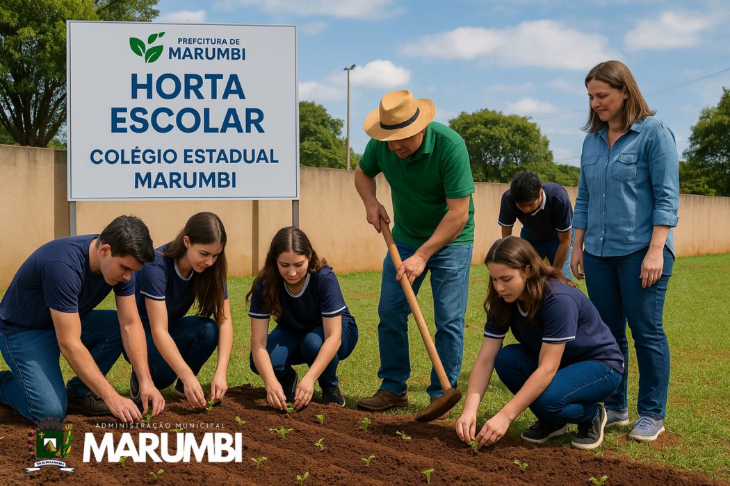Prefeitura de Marumbi e escolas se unem para criação de horta escolar no Colégio Estadual Marumbi
